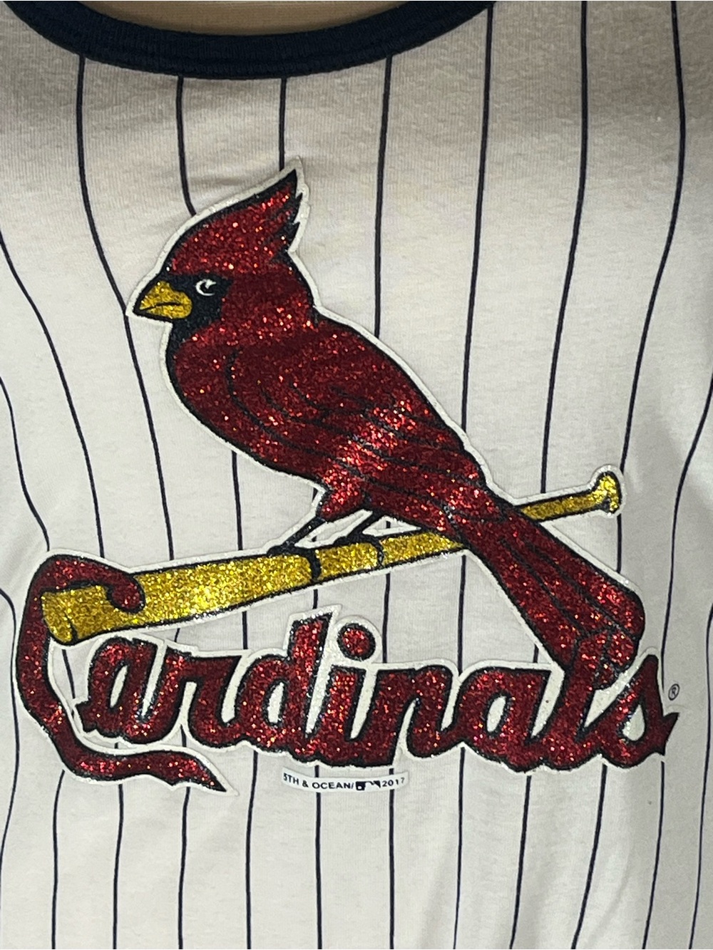 5th & Ocean New Era St Louis Cardinals Pinstripe Glitter Women’s Tank Top Small - Picture 2 of 8